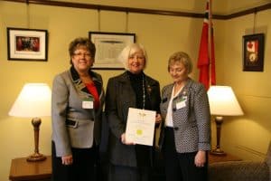 Sheila Crook, Manitoba MP Joy Smith and Doris Hall