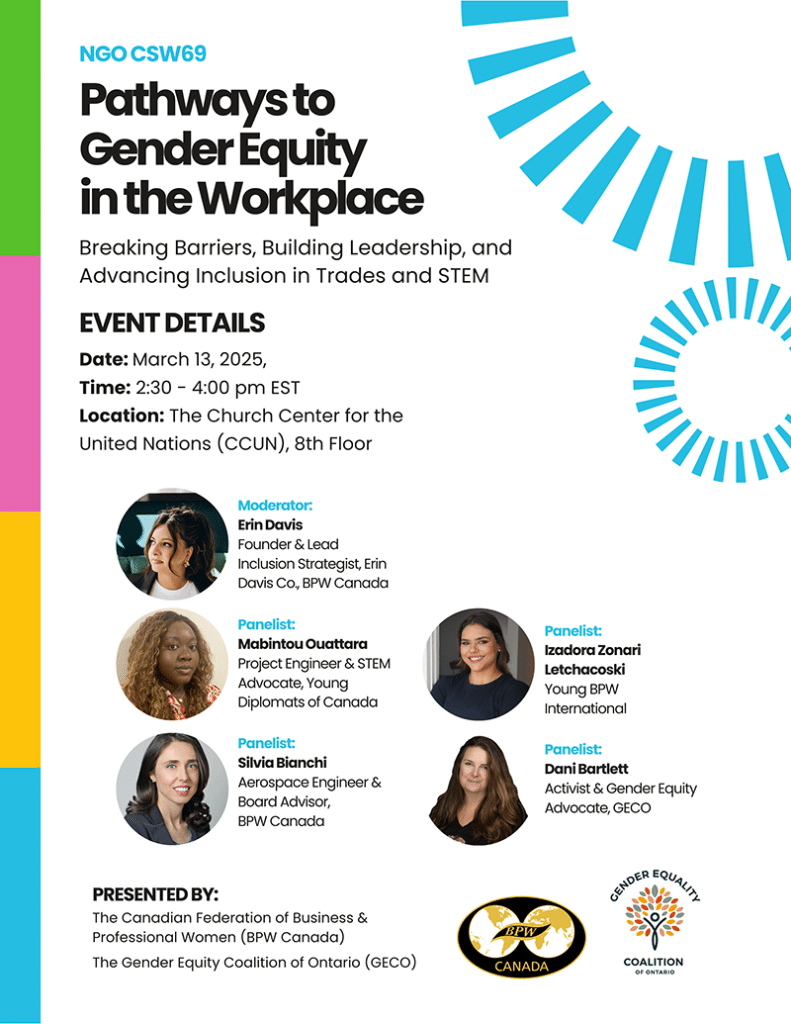 BPW Canada Parallel Event CSW69 Flyer
